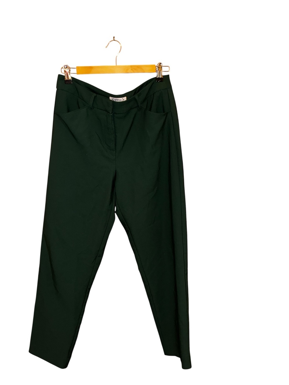 Nanette Lepore trousers featuring a dark green straight wide-leg silhouette 8